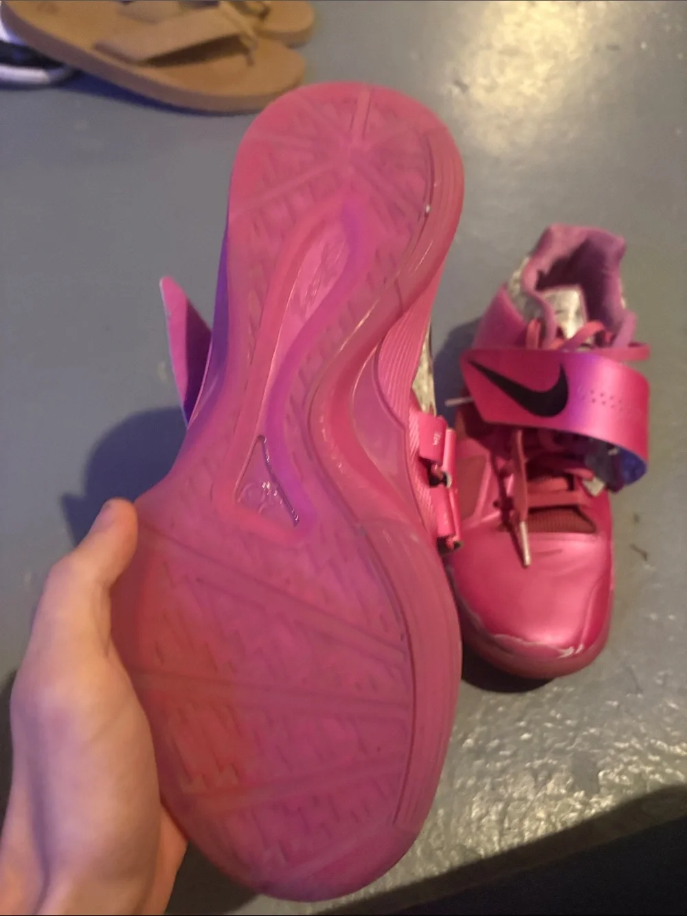 Nike Pink Girls' Athletic Strap Sneakers